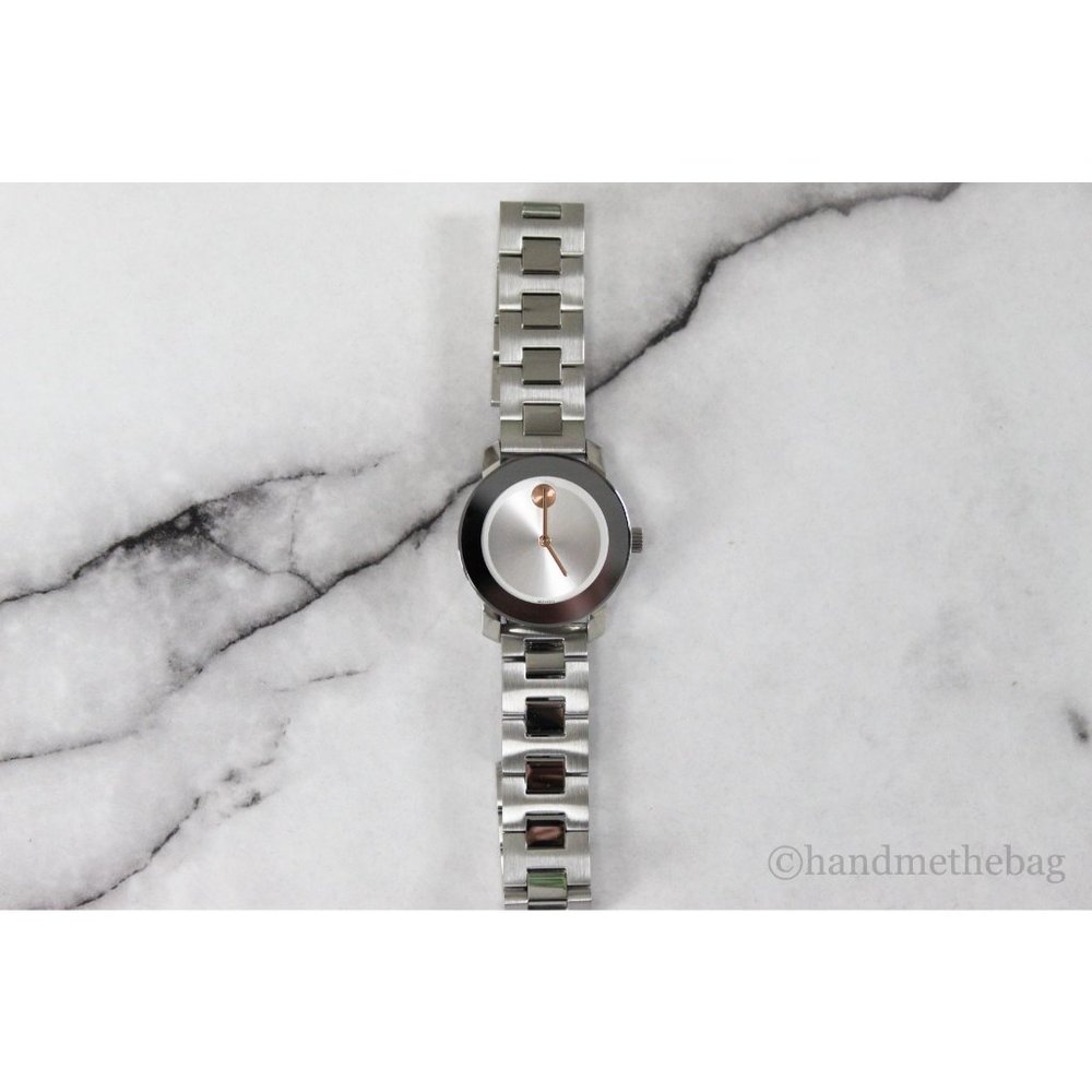NWT Movado 3600433 Bold Women's Stainless Steel Gold Accented Silver Dial Watch - Picture 5 of 7